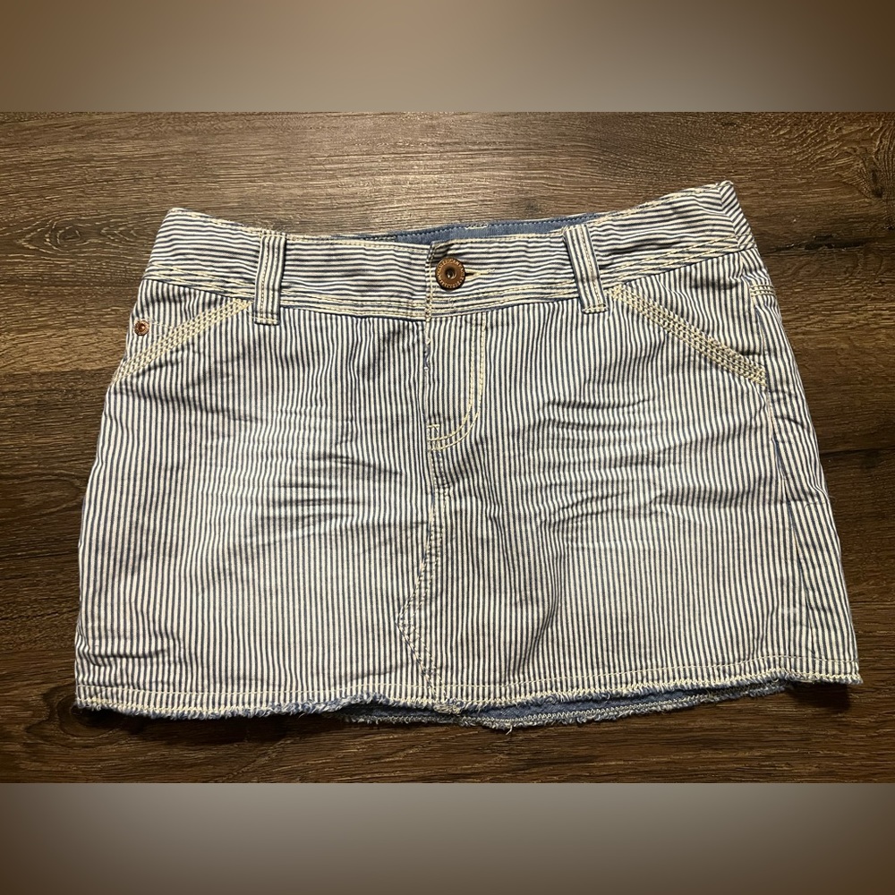 American Eagle Striped Jean Skirt